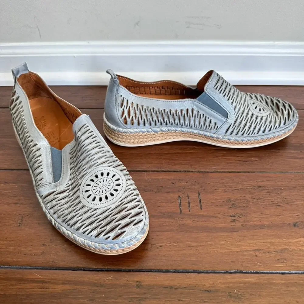 Spring Step Womens Sz 40 EU 9.5 US Newday Slip-On Shoe Leather Flats Blue - Picture 2 of 13